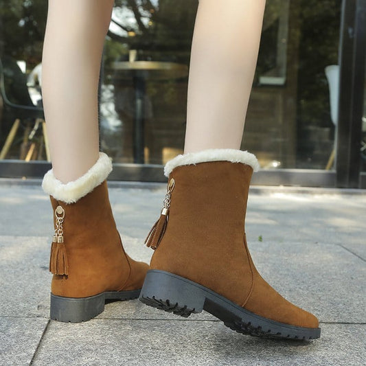 Cozy Plush Ankle Boots for Women Winter Warmth