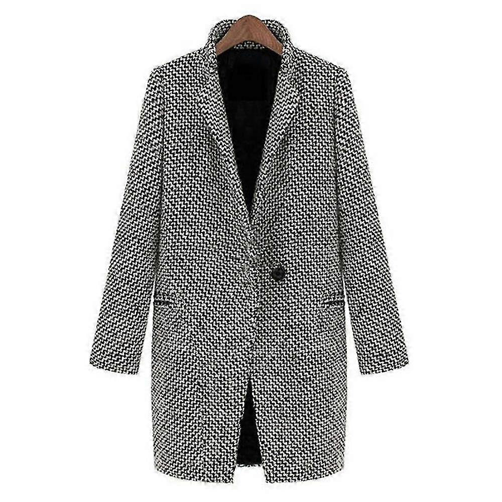 Women’s Chic Double-Breasted Printed Coat