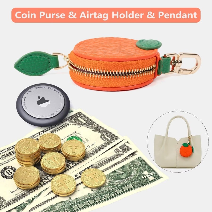 Soft Leather Mini Coin Purse with Cute Fruity Design