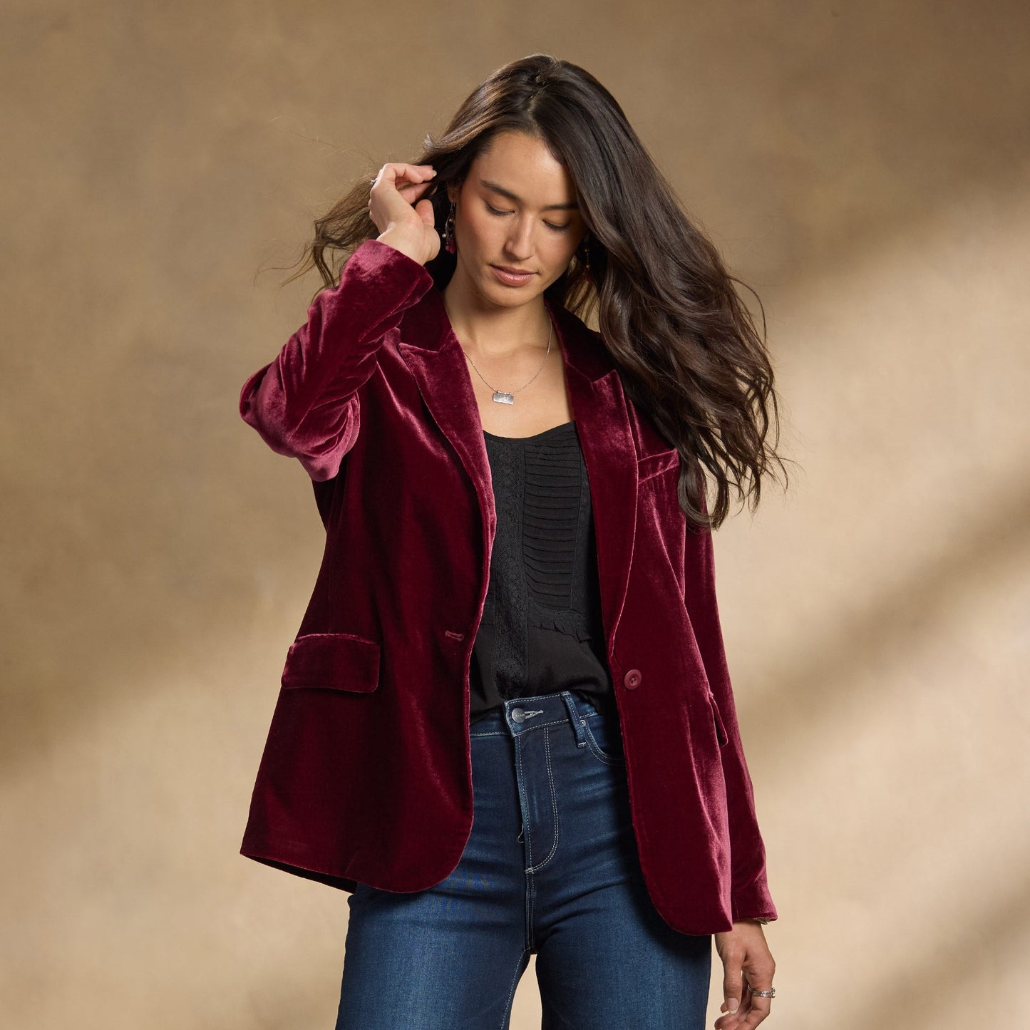 Embroidered Velvet Autumn Jacket