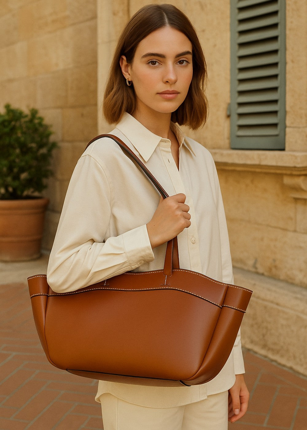 Classic Leather Tote Bag