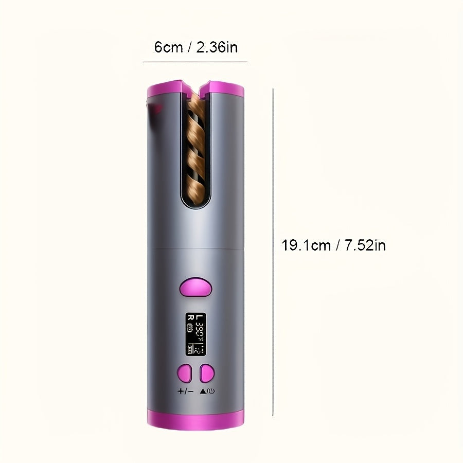 CurlFree™ Rechargeable Portable Hair Curler Wand with Auto-Off Safety