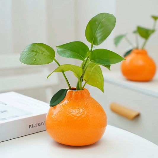 Modern Ceramic Orange Vase for Home Decor