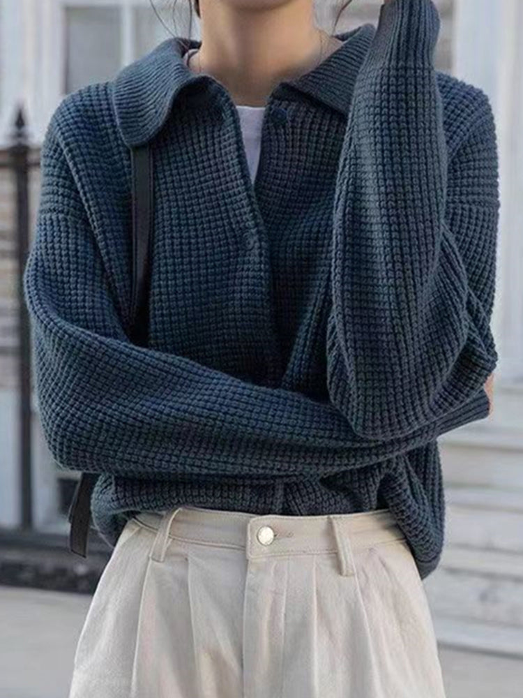 CozyNest™ - Jenna Loose Knit Cardigan Sweater