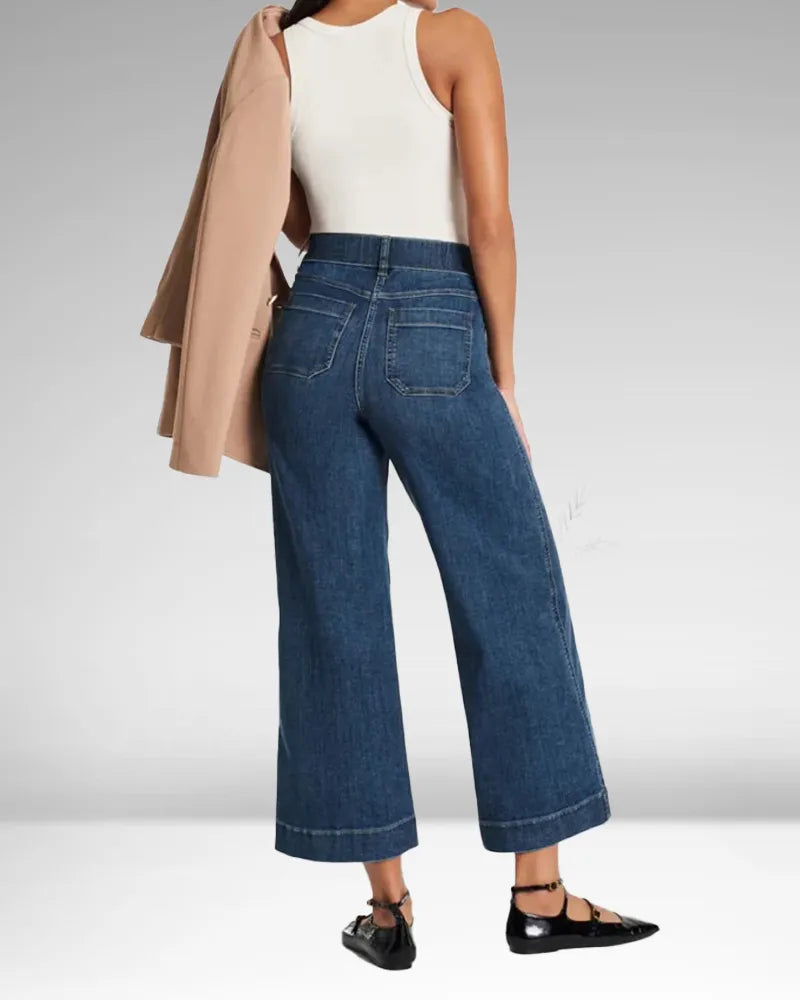 Women's high-waisted wide-leg jeans