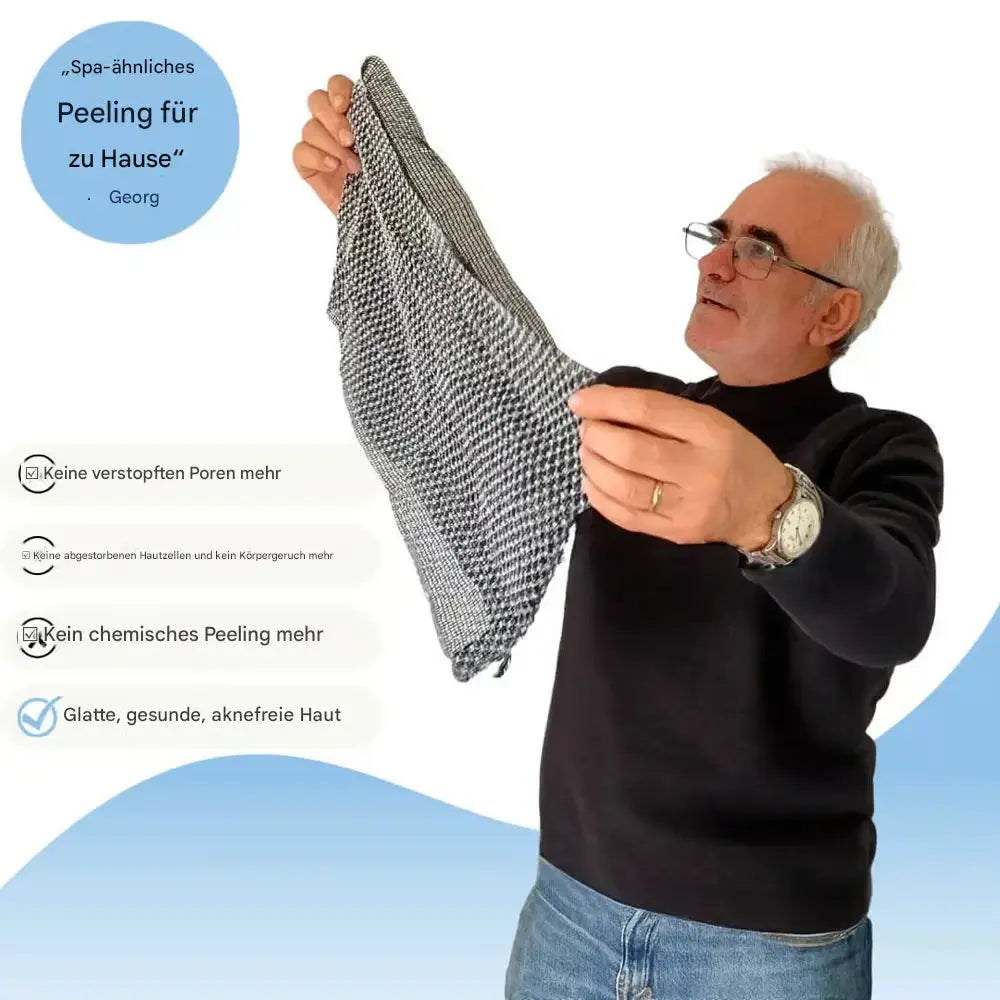 Gentle Exfoliating Shower Towel with Silver Ion Protection