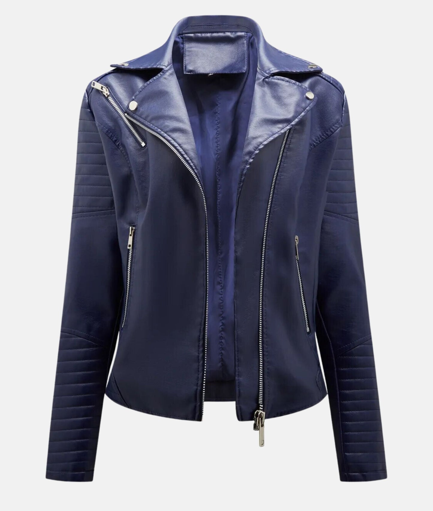 Chic Women's Faux Leather Biker Jacket