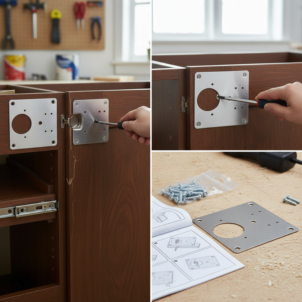 FixStrong™ - Stainless Steel Furniture Hinge Mounting Plates (10 pcs)