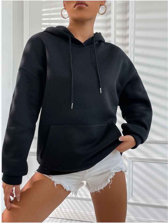 Cozy Women's Hoodie with Kangaroo Pocket and Inspirational Back Print