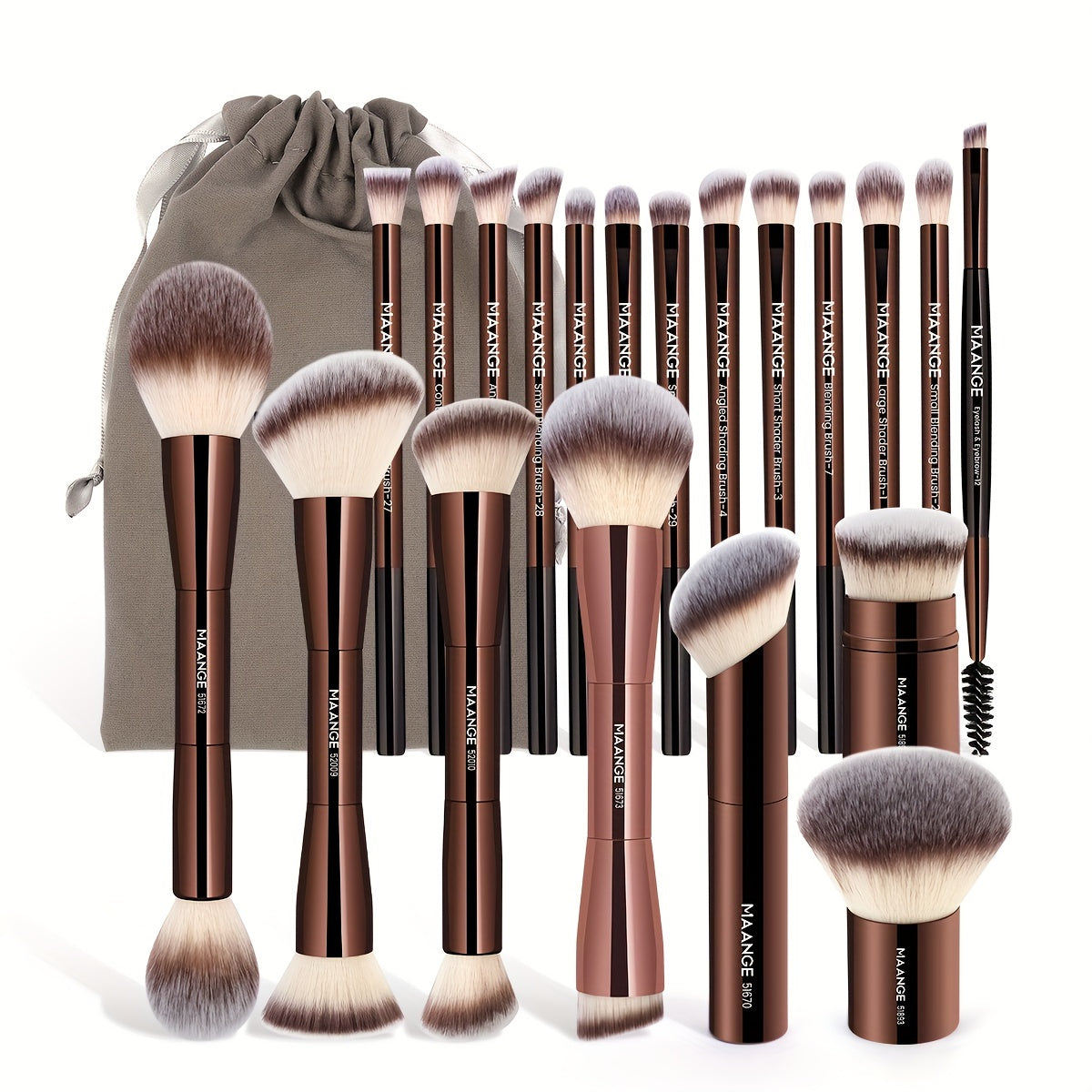 GlowArt™ Kabuki Makeup Brush Set for Flawless Application