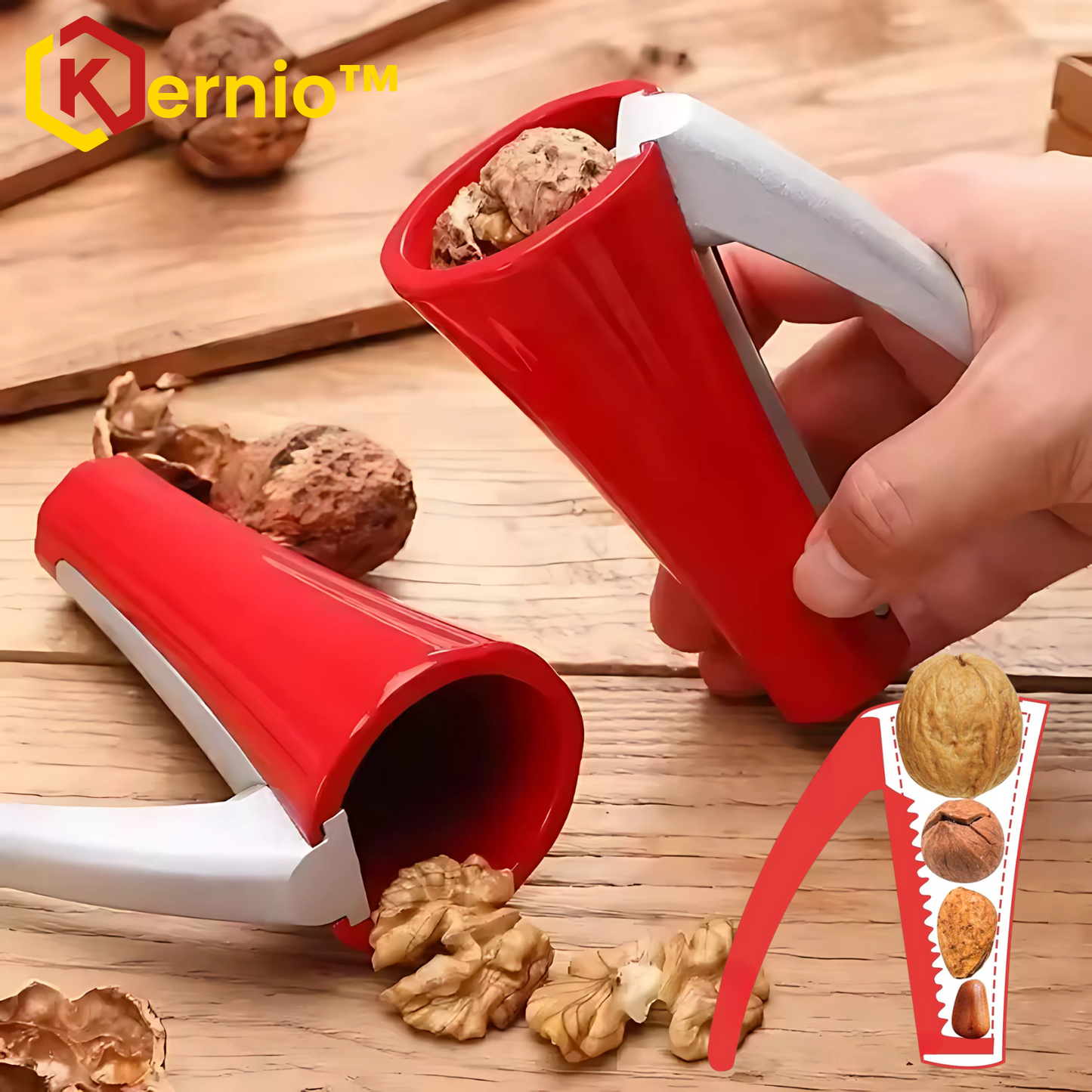 Kernio™ - Classic Walnut Nutcracker for Easy Shelling