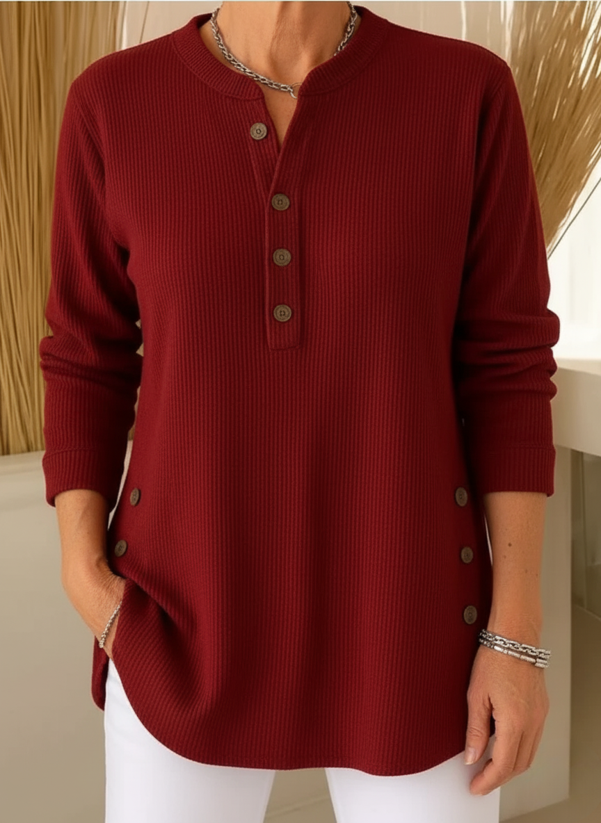 Cozy Sweater with Chic Button Detail