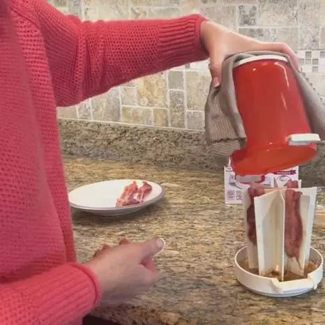 CrispEase™ - Microwave Bacon Cooker with Splash Guard & Dishwasher Safe