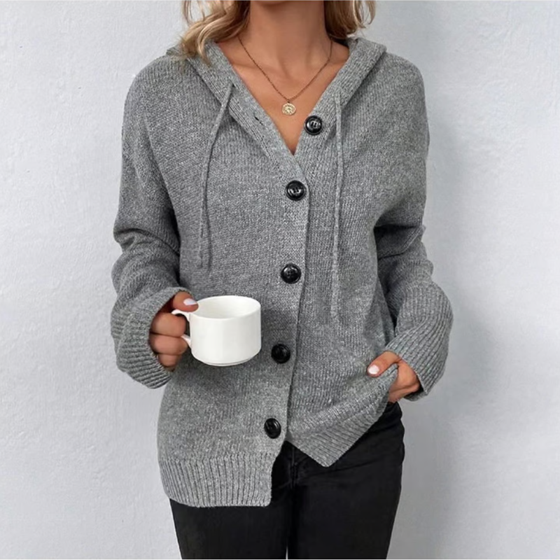 Cozy Knitted Button-Down Cardigan for Women