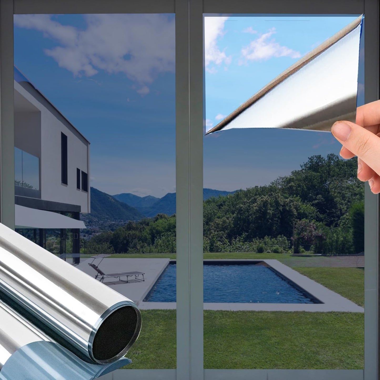 Self-Adhesive Privacy Mirror Film with UV Protection