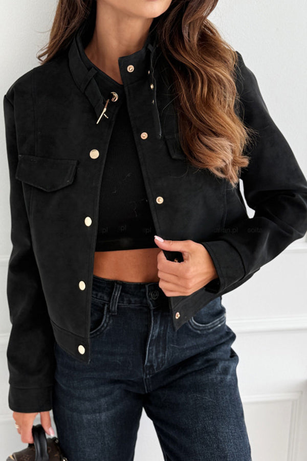 Chic Long-Sleeve Casual Button-Up Jacket
