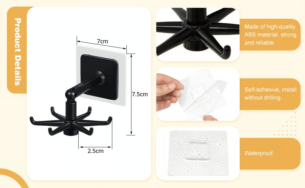 TurnEase™ - Rotating Folding Space-Saving Hanging Hook