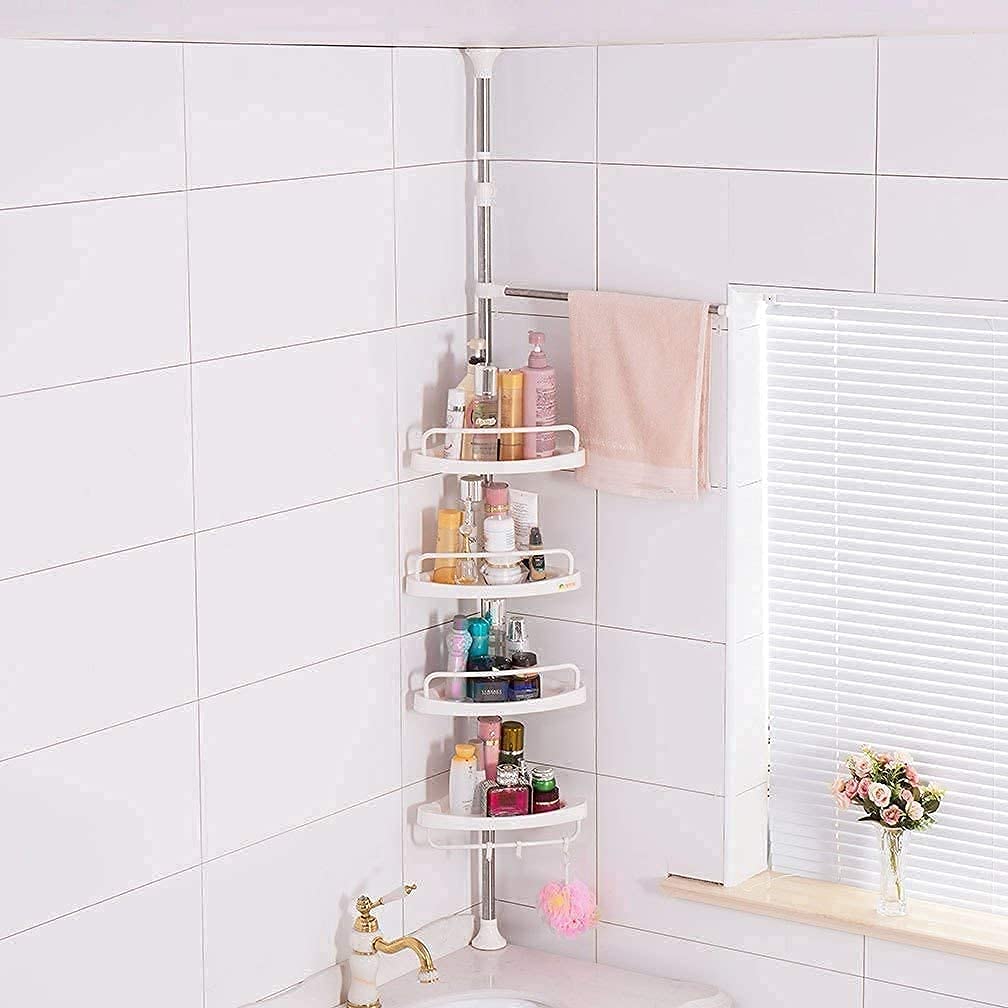 Adjustable Corner Shelf for Bathroom Storage and Organization