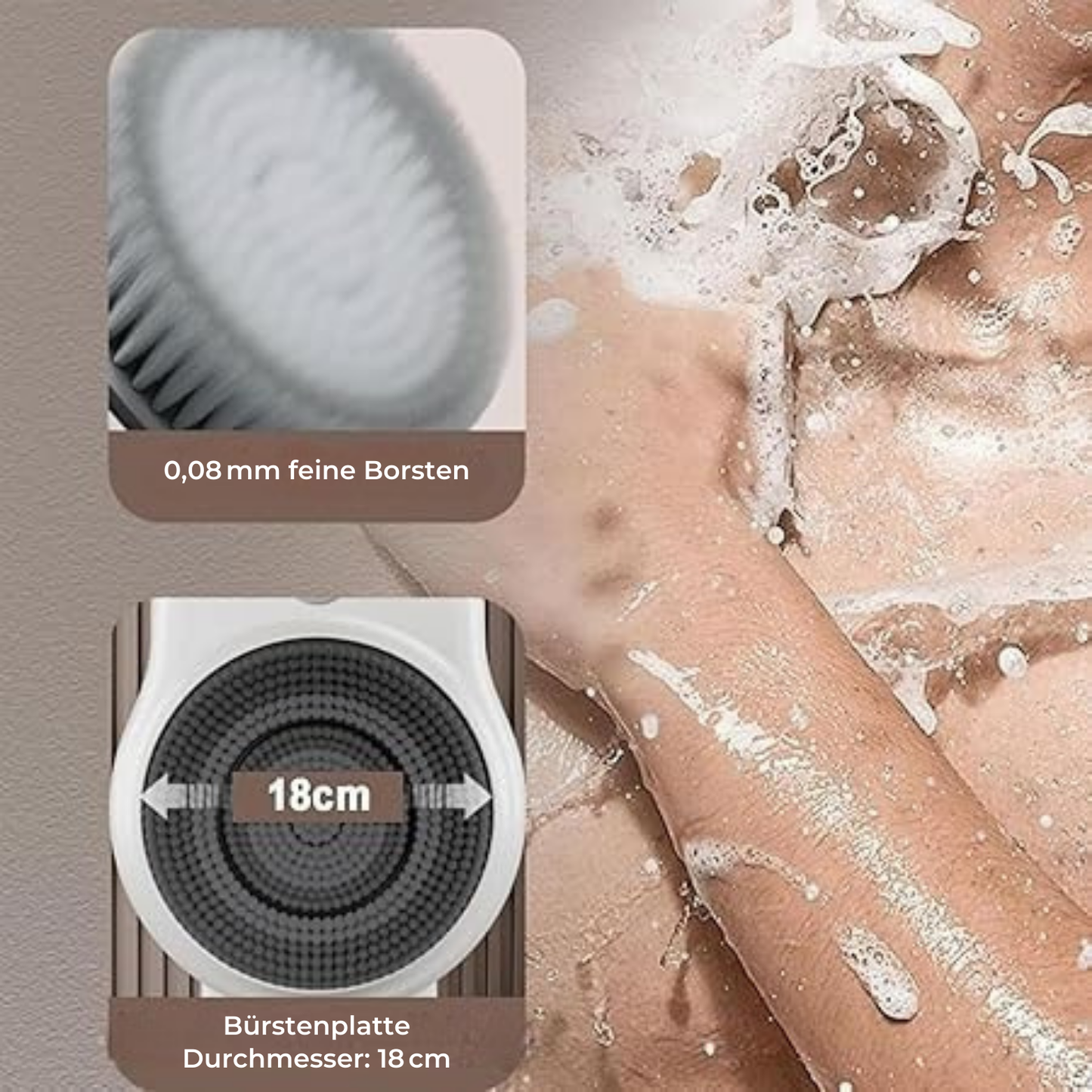 Electric Back Scrubber with Soft Brush Head for Deep Cleaning