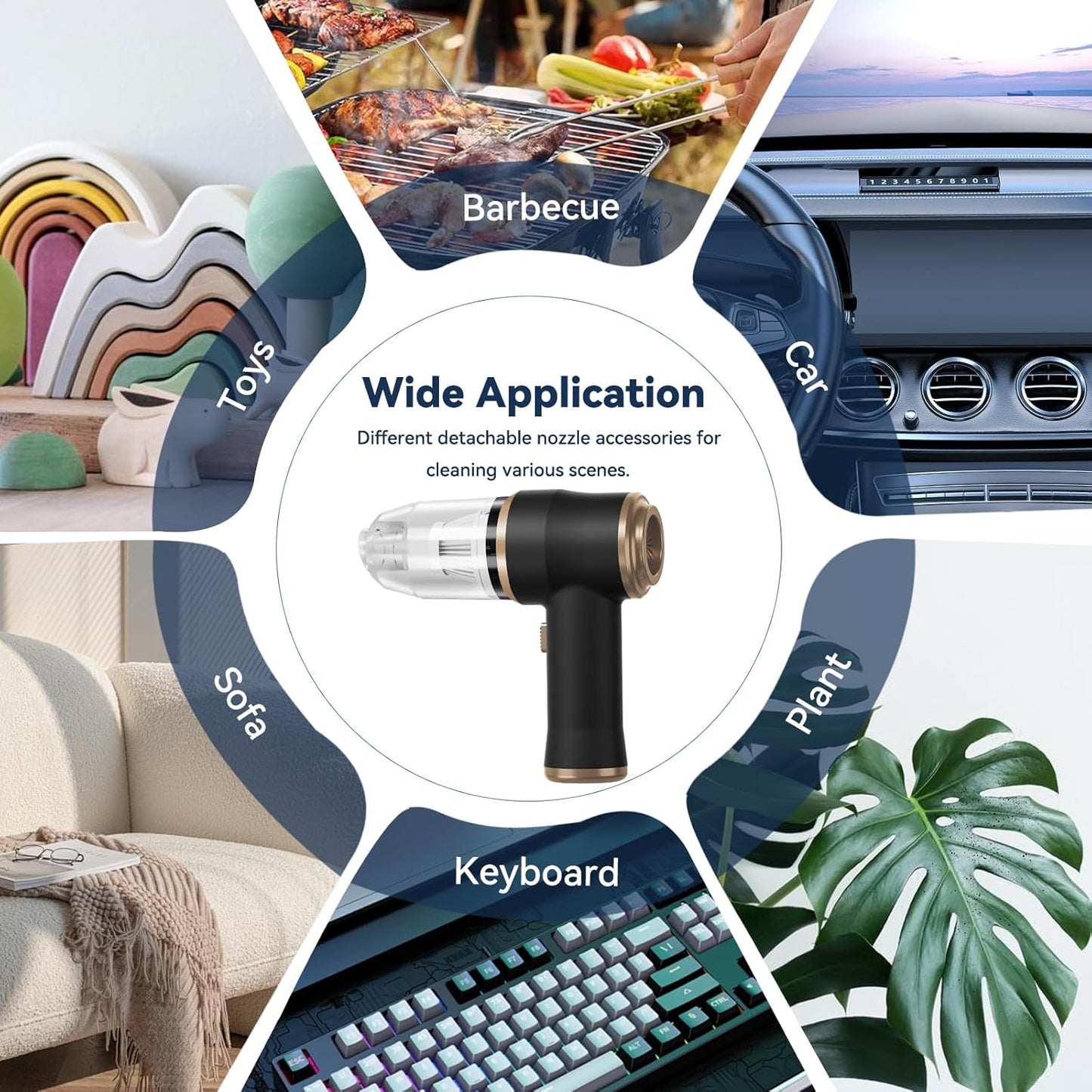 Portable Cordless Mini Vacuum Cleaner and Air Duster for Car and Home