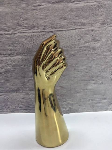 Glossy Ceramic Hand-Shaped Vase Artistic Home Decor Accent