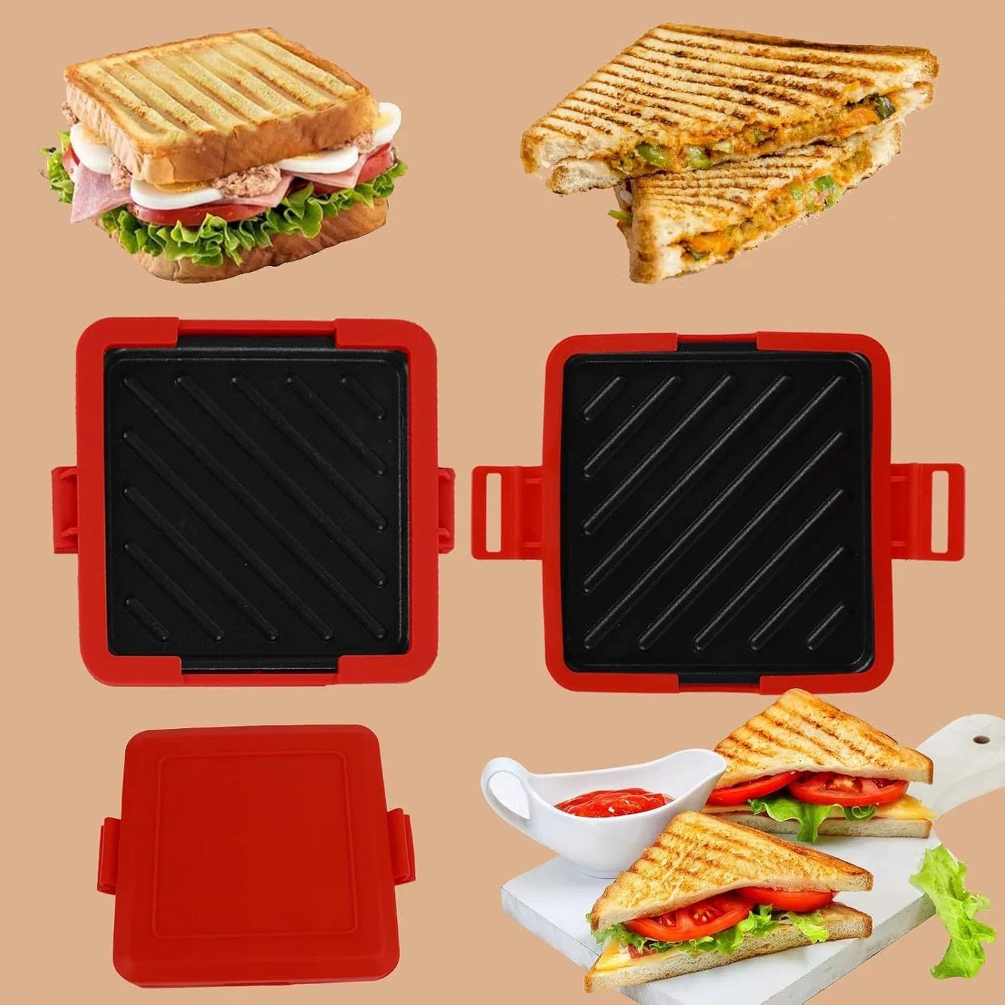 Compact Microwave Toastie Sandwich Maker for Quick Snacks