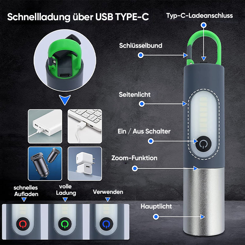 LumoGlow™ - Rechargeable Multifunctional LED Flashlight