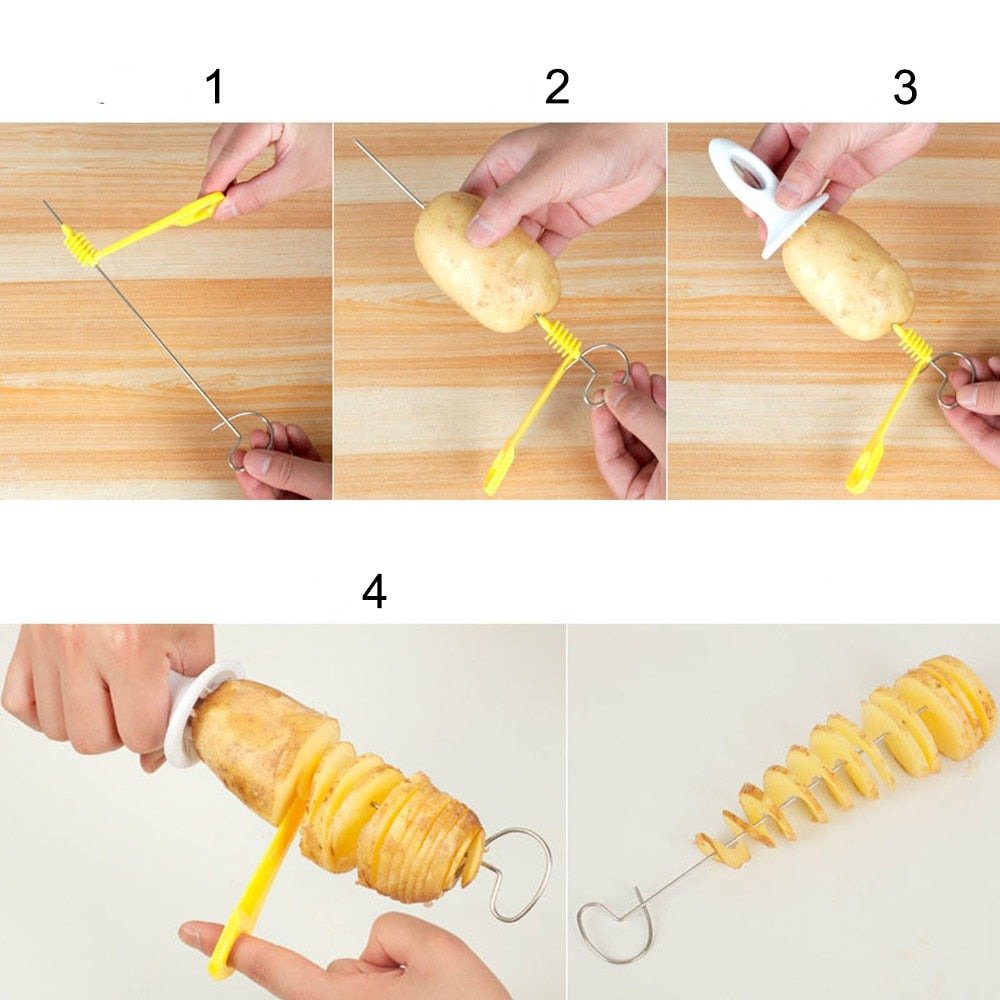 Crispy Spiral Curly Fries Cutter Tool