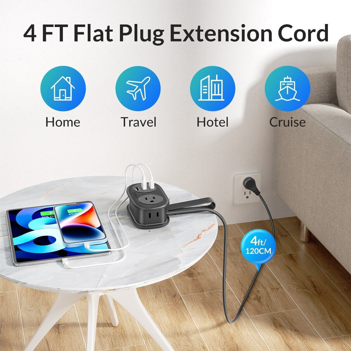 GlobeTrekker™ - Travel Power Strip with USB & Ventilated Design