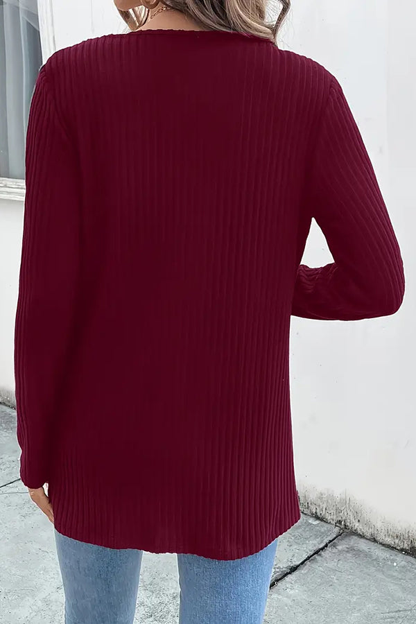 Boho Floral Edge Knit Long Sleeve Cardigan