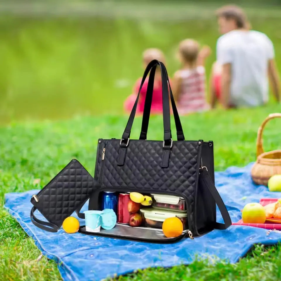 Insulated Laptop Bag with Multiple Compartments for Work and Travel