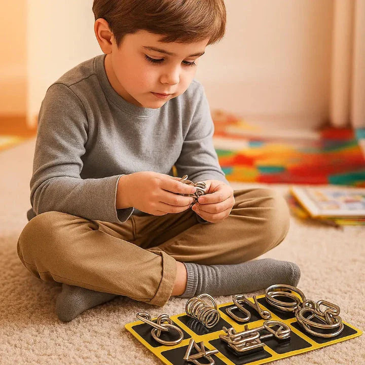 BrainFlex™ - Metal Puzzle Set for Cognitive Challenge & Fun