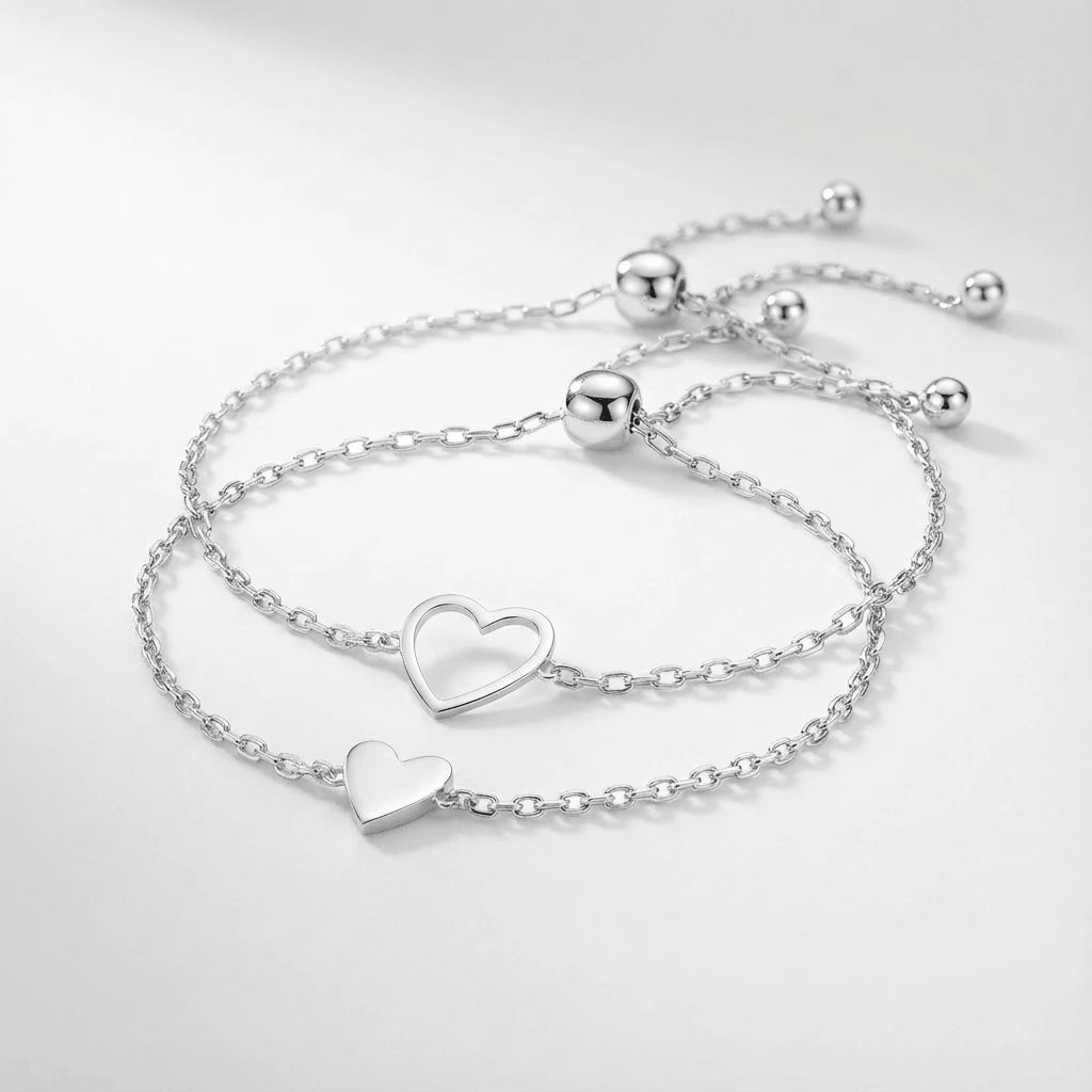 HeartLink - Keep Your Loved One Close with Matching Heart Bracelets