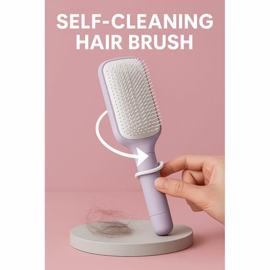 4-in-1 Self-Cleaning Anti-Static Hair Brush and Scalp Massager