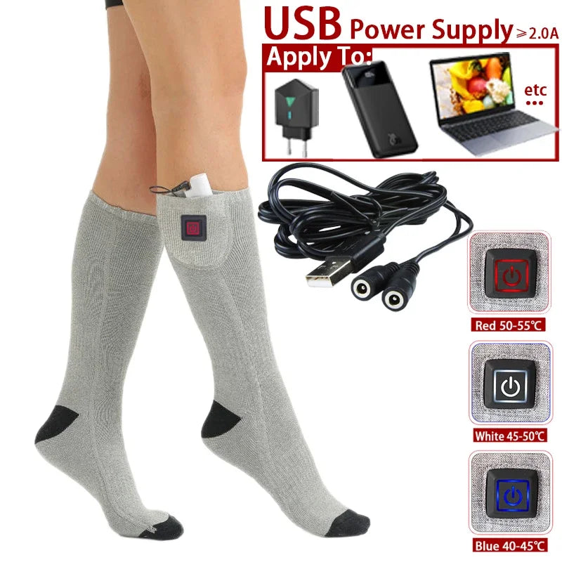 ThermaStep™ - USB Rechargeable Electric Heated Socks for Outdoors