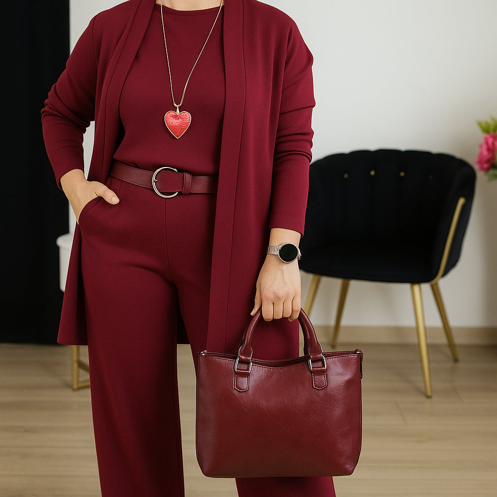 Chic 3-Piece Longline Cardigan, Top, and Pants Set