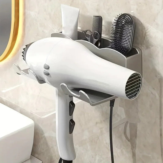 OrganizePro™ - Wall-Mounted Hair Dryer Holder Rack