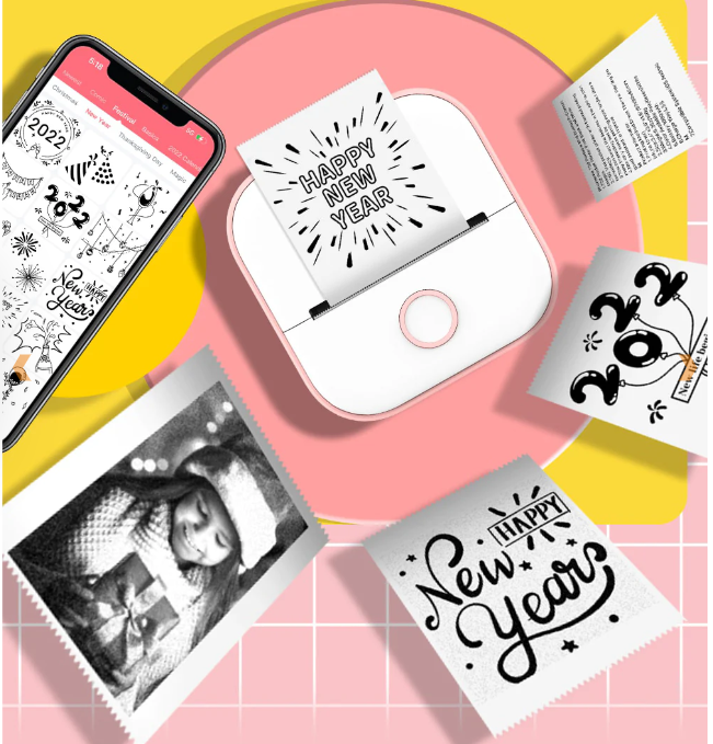 Portable Wireless Mini Photo Printer with Free Paper