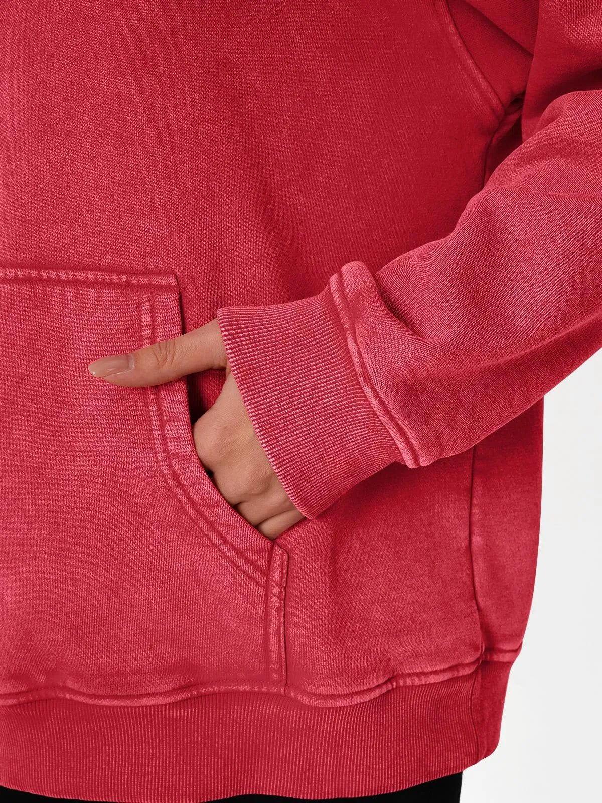 Oversized Acid Wash Hoodie Pullover