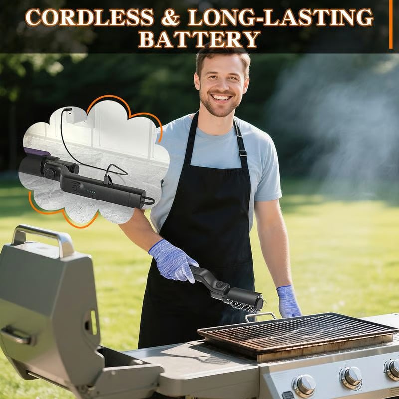 GrillPro™ - Cordless Electric BBQ Brush with Adjustable Angle