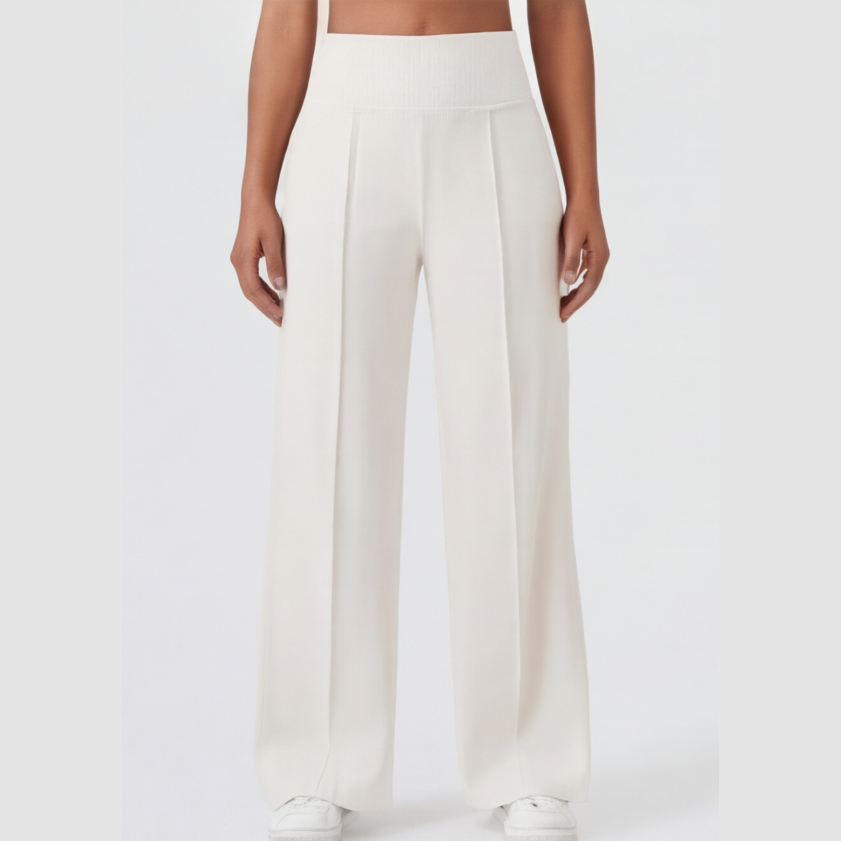 Wide Leg Yoga Pants with Crossover Waistband