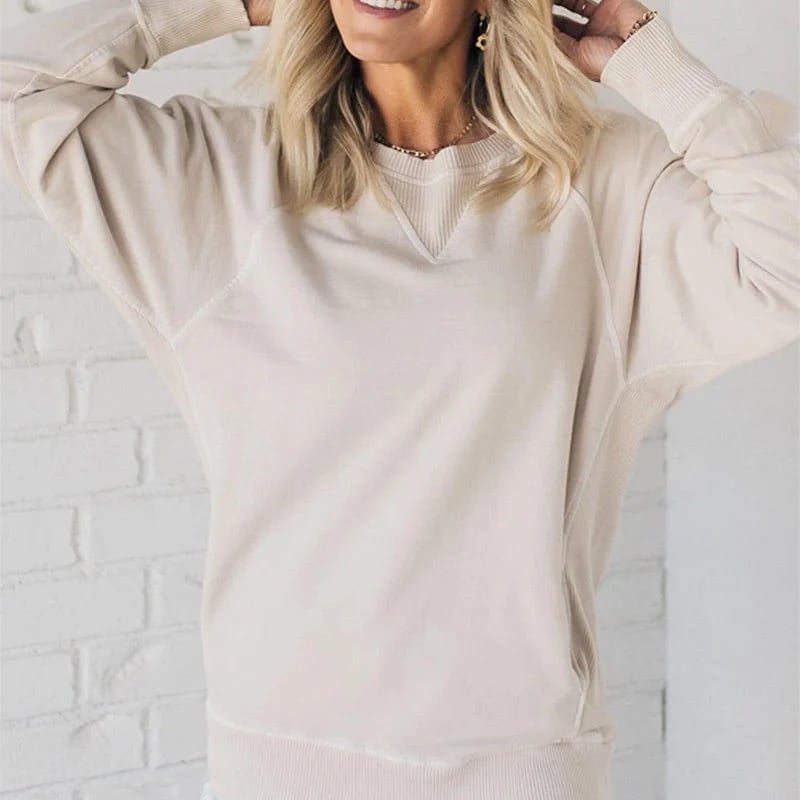Ribbed Pocketed Pullover Sweater