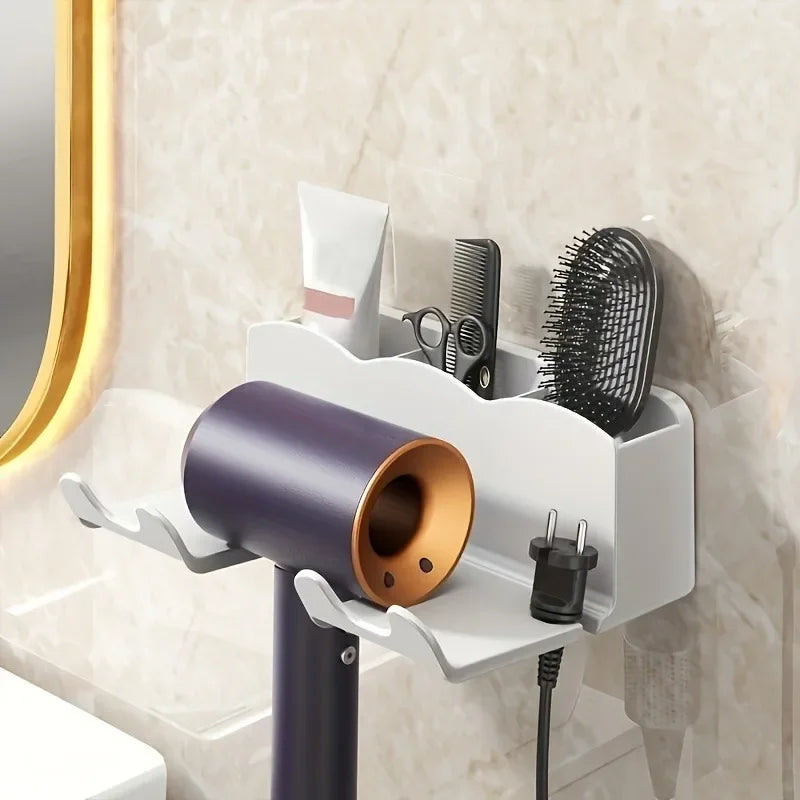 OrganizePro™ - Wall-Mounted Hair Dryer Holder Rack