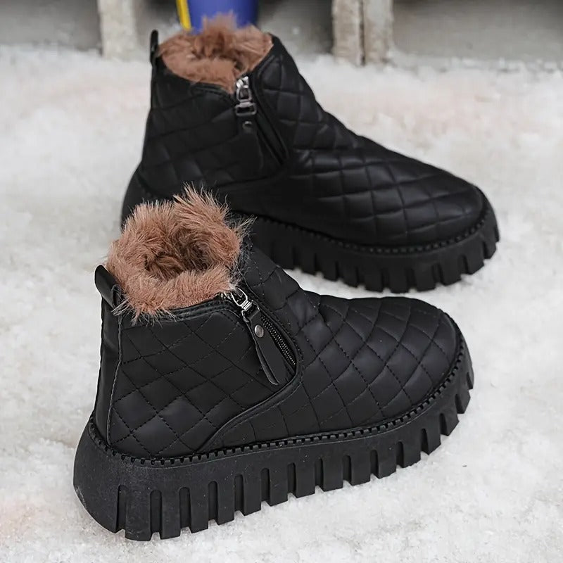 Women's Leather Winter Boots with Orthopedic Support
