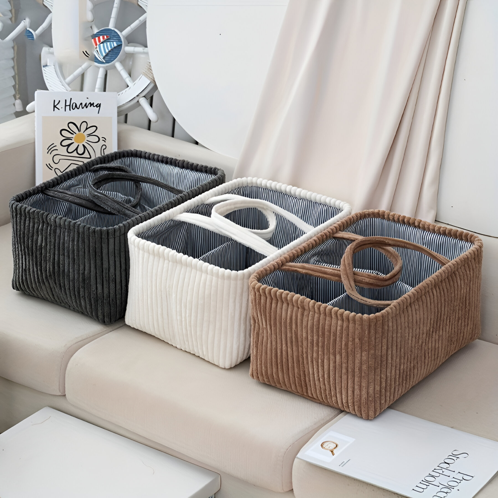 StorEase™ - Polyester Compartment Storage Basket