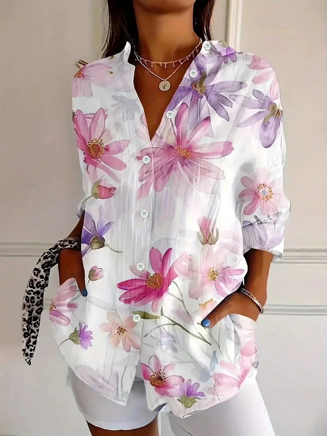 Elegant Long Sleeve Pattern Shirt
