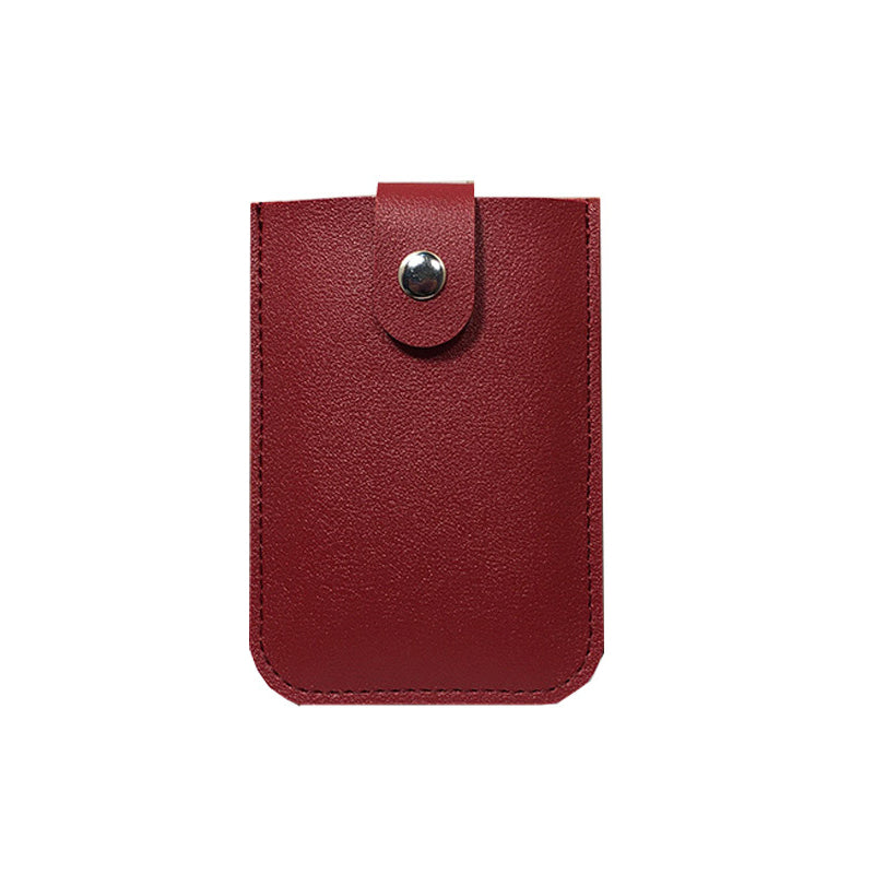 Slim Minimalist PU Leather Card Holder for Women