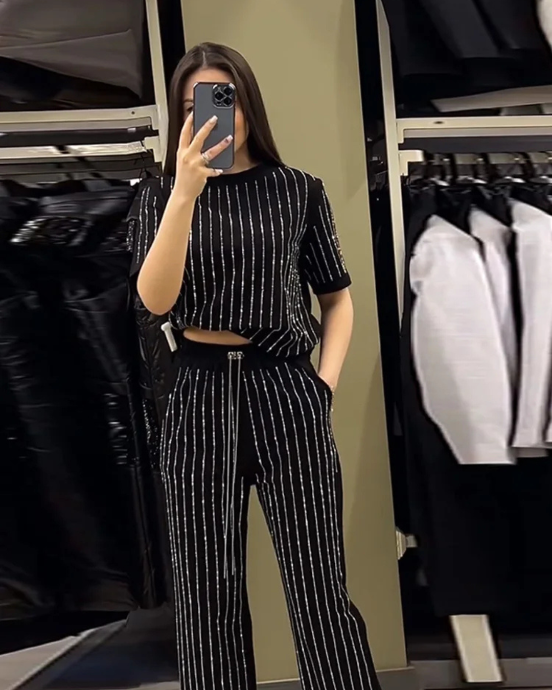 Chic Two-Piece Striped Set for Effortless Style
