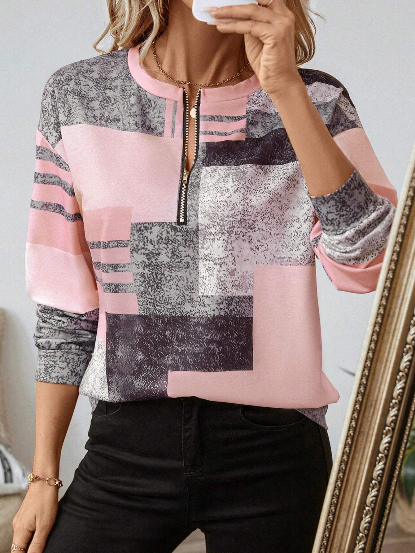 Women's Chic Patchwork Blouse