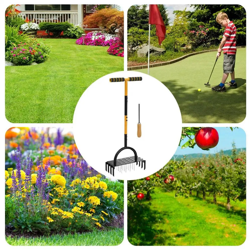 GreenPro™ - Manual Lawn Aerator with Carbon Steel Spikes for Healthy Garden